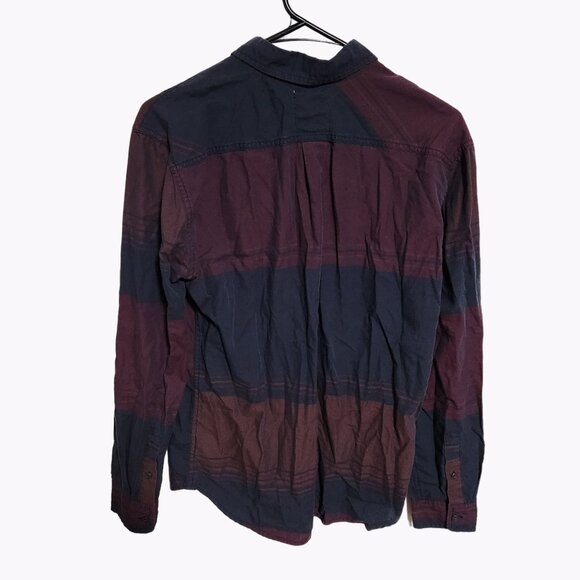 Levis Button Front Shirt Mens Size Small Red Blue Striped Long Sleeve Top - Picture 2 of 4